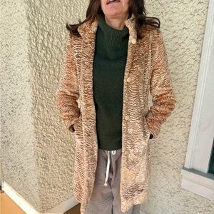 VTG Golden Faux Fur Ladylike Coat by Valerie Stevens szM